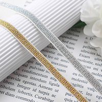 Sangles élastiques métalliques extensibles dorées et argentées de 1cm/2cm pour soutien-gorge de vêtements