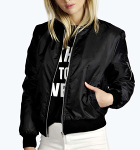 Chaqueta de Moda para Mujer, Otoño y Primavera, Cuello Alto, Corte Entallado, Color Sólido, con Cierre - Product Image 3