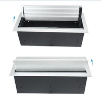 Boîte d'alimentation multifonctionnelle pour câble de bureau prises de courant encastrées avec couvercle rabattable double face