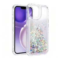 Coque de téléphone Weview Middle Glitter 360 Protection Trois-en-un Quicksand avec cadre supérieur et inférieur pour Mafic 6 Pro 4G