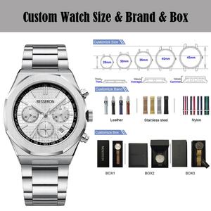 Reloj de Hombre de Moda y Negocios con Caja de Acero Inoxidable, Cristal de Zafiro y Movimiento de Cuarzo VD53 Personalizado de Fábrica, Resistente al Agua 5BAR - Product Image 4