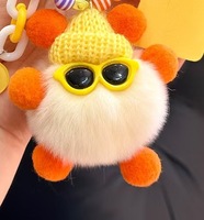 Porte-clés en peluche mignon pour femmes, accessoires de sac à dos et de sac à main, poupée en peluche de dessin animé, boule douce et moelleuse, tissage en laine