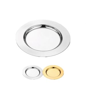 Assiette de table ronde de luxe en acier inoxydable poli pour événements, vente en gros - Product Image 1
