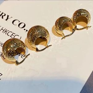 Xinfly Classic Waterproof Pinecone 18K Yellow Gold Women Luxury Chunky Round Hoops <b>Ball</b> Huggie Earrings - Product Image 5