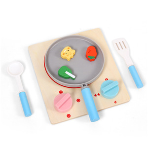 <span class=keywords><strong>Jouet</strong></span> de cuisine en <span class=keywords><strong>bois</strong></span> pour enfants, 5 pièces, simulation de cuisine, jeu de rôle de cuisine, ensemble ustensiles de cuisson, jouets de légumes pour enfants - Product Image 1
