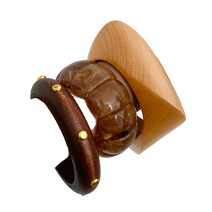 Les bracelets en bois épais sont tendance en 2026, bracelets en bois de la marque Blossom Craft India. - Product Image 1