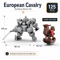 5 Diseños de Bloques de Construcción de Caballeros Medievales Mecha con Caballo, Lanza, Escudo, Martillo y Cañón, Ladrillos de Construcción Coleccionables