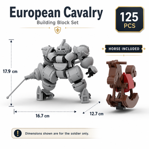 5 Diseños de Bloques de Construcción de Caballeros Medievales Mecha con Caballo, Lanza, Escudo, Martillo y Cañón, Ladrillos de Construcción Coleccionables - Product Image 3