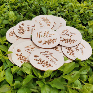 Tarjetas <span class=keywords><strong>de</strong></span> memoria mensuales para bebé, discos grabados <span class=keywords><strong>de</strong></span> madera reversibles con <span class=keywords><strong>semanas</strong></span>, meses <span class=keywords><strong>de</strong></span> vacaciones - Product Image 3