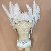 Nouvelle tenue de carnaval Samba style rave : soutien-gorge à armatures, ceinture de culotte et sac à dos à plumes pour festival EDC, Mardi Gras, défilé Jouvert