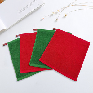 ผ้าเช็ดครัวสี่เหลี่ยมผ้าฝ้ายแท้สีพื้น 30x35 ซม. สีแดงและสีเขียว เป็นมิตรกับสิ่งแวดล้อม สำหรับใช้ในบ้านและร้านอาหาร - Product Image 1