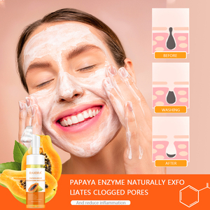Private Label Face Wash pulizia profonda delicato illumina delicatamente schiumogeno Papaya enzima sbiancante <span class=keywords><strong>detergente</strong></span> per Mousse <span class=keywords><strong>viso</strong></span> - Product Image 3