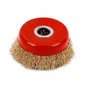 Bowl Shaped Brass Wire Brush Twisted Steel Cup Shape Iron Wire Brush For Polishing For Angle Grinder