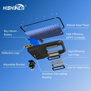 Hishine Smart da esterno luci solari <span class=keywords><strong>a</strong></span> <span class=keywords><strong>LED</strong></span> IP67 <span class=keywords><strong>fari</strong></span> impermeabili per piazzale stradale CCC ROHS GS GOST lampioni solari - Product Image 2
