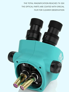 RF4 lengan braket bom ganda 7-50X mikroskop Stereo trinokular simulal deteksi Lab solder PCB industri Zoom <span class=keywords><strong>Microscope</strong></span> - Product Image 3