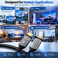 Câble HDMI Fibre Optique Premium 8K 2.1 Ultra HD Haute Vitesse Synchronisation Audio-Vidéo Connecteur Métallique Durable pour Ordinateur Portable et Gaming