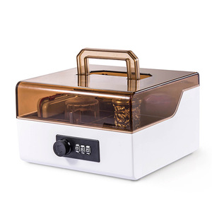 Scatola di Stoccaggio Trasparente Quadrata Glosen con Serratura a Combinazione, Capacità 3-6L, Design Multifunzionale Regolabile - Product Image 4