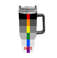 Bouteille isotherme de voyage grande capacité 40oz, motif symbole arc-en-ciel de la fierté gay, pour les excursions en voiture en banlieue et les soirées entre amis