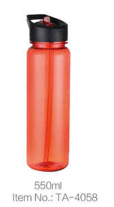Colorful Plastic Sports Water Bottle With Flip Up <b>Straw</b> Lid Bpa Free For Outdoor Hiking Camping Adults Modern Design - Product Image 4