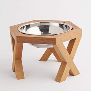 Premium Small and Medium Pets Accessory Raised Food and Water Stand with Stainless Steel Bowl Pet-friendly Promotional Product