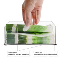 Support de Présentation de Serviettes en Acrylique Transparent Personnalisé, Plateau à Mouchoirs de Table, Présentoir de Comptoir pour Événements, Maison, Magasin Commercial