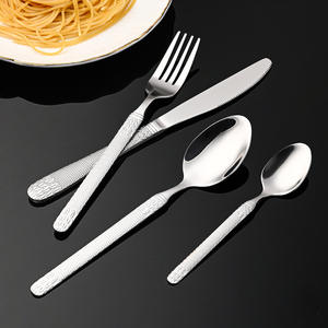 Juego de Cubiertos de Acero Inoxidable Estilo Occidental - Diseño Retro de Granos de Arroz Pequeños, Tenedor Pagatti, Cucharas para Café y Sopa, Cuchillo para Carne Ligero - Product Image 1