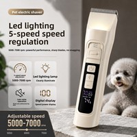 Nouvelle Tondeuse de Toilettage pour Animaux avec Éclairage LED Réglable sur 5 Vitesses et Affichage Numérique - Rasoir Électrique pour Chats