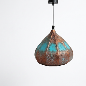 <b>Copper</b> <b>Lantern</b> Pendant Light Teardrop Shape Perforated Metal Home Decoration Durable Design - Product Image 6