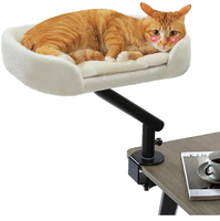 Hamac de bureau rotatif à 360° pour chat, réglable en hauteur, moderne et luxueux, avec housse amovible et lavable pour petit chat