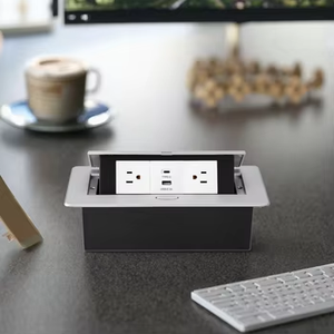 16A 13A Corriente nominal Pop-Up <span class=keywords><strong>Caja</strong></span> de enchufes de mesa Salidas A prueba de polvo USB + <span class=keywords><strong>Enchufe</strong></span> DE LA UE <span class=keywords><strong>doble</strong></span> y de la UE <span class=keywords><strong>Caja</strong></span> de mesa estándar - Product Image 3