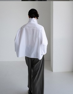Camicia <span class=keywords><strong>a</strong></span> <span class=keywords><strong>Maniche</strong></span> Lunghe da Donna in Stile Coreano, Ampia e Comoda in Cotone Bianco, <span class=keywords><strong>con</strong></span> <span class=keywords><strong>Maniche</strong></span> <span class=keywords><strong>a</strong></span> <span class=keywords><strong>Pipistrello</strong></span>, Moda Casual - Product Image 3