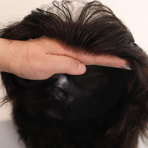 Prótesis Capilar de Encaje Francés con Frente Decolorado y Base de PU para <span class=keywords><strong>Hombre</strong></span>, Venta al por Mayor en China, Modelo Q6 # Parche para la Caída del Cabello 1B - Product Image 1