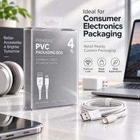 Boîtes en plastique PVC transparent personnalisées en usine, logo en relief recyclable et respectueux de l'environnement pour l'électronique grand public