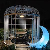 Paravents décoratifs en acier inoxydable, séparateurs de pièce au design contemporain, option d'éclairage, étanches pour jardin, patio, café