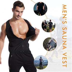 Tuta da <span class=keywords><strong>uomo</strong></span> in Neoprene per Sauna corsetto Shaper per il corpo caldo per la perdita di peso con cerniera gilet da allenamento canotta Top - Product Image 2