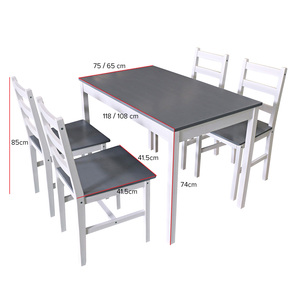 Ensemble <span class=keywords><strong>de</strong></span> salle à manger moderne personnalisé pour hôtel, <span class=keywords><strong>4</strong></span> places, table en pin massif avec <span class=keywords><strong>4</strong></span> <span class=keywords><strong>chaises</strong></span> - Product Image 3