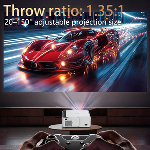 Projecteur LCD portable Android 4K Smart TV pour jeux vidéo, 150 ANSI, mini projecteur de films, téléphone sans fil, jeux, Wifi, réunions - Product Image 3