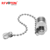 Connecteurs coaxiaux RF TNC Femelle et Mâle avec capuchon de protection anti-poussière en métal et cache de protection à chaîne