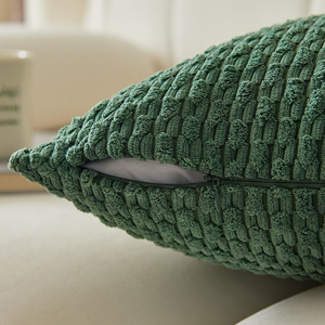 A415 tessuto velluto a coste in velluto a coste Euro cuscino finta fodera per cuscino 16*16 pollici decorativo verde scuro copricuscino <span class=keywords><strong>40x40</strong></span> - Product Image 4