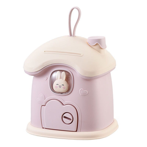 Hucha de plástico con forma de casa de hongos para niña, DIY, de alto valor estético, resistente a caídas, adornos bonitos, regalo para niños de guardería - Product Image 1