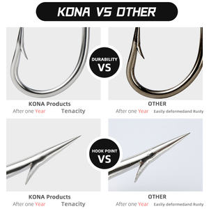 Anzuelos Circulares <span class=keywords><strong>de</strong></span> Alto Carbono para Pesca <span class=keywords><strong>de</strong></span> Altura en Mar, Vástago Extra Largo para Pesca <span class=keywords><strong>de</strong></span> Atún <span class=keywords><strong>de</strong></span> Gran Tamaño al Curricán, Color Blanco - Product Image 5