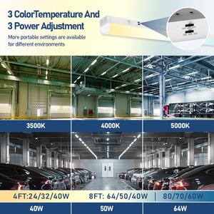 Cho UL chứng nhận 60 Wát 5000K SMD2835 <span class=keywords><strong>LED</strong></span> tuyến tính dải ánh sáng DLC phê duyệt 4ft & 8ft treo đèn cho Nhà để xe có sẵn trong USA kho - Product Image 3