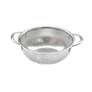 耐用圆孔双手柄不锈钢厨房漏勺洗碗机安全烤箱安全高效食品级过滤器 - Product Image 3