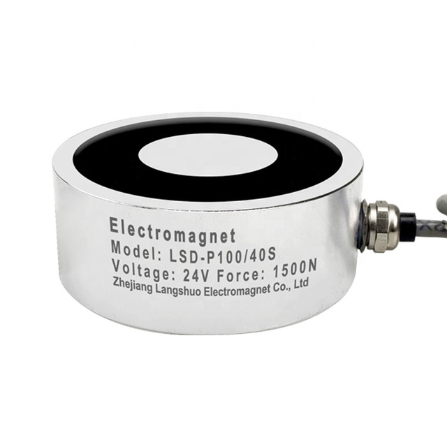 Reverse Demagnetization Electromagnet LSD-P100/40S IP68 Round Electric Magnet DC Anti Remanence Solenoid Sucker Lifting Magnet