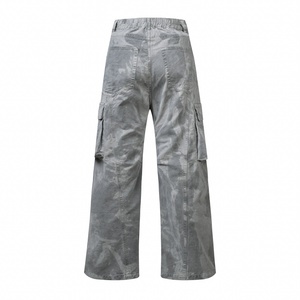 <span class=keywords><strong>Pantaloni</strong></span> <span class=keywords><strong>Cargo</strong></span> da <span class=keywords><strong>Donna</strong></span> 100% Cotone con Stampa Tie-Dye, Vita Media, Gamba Larga, Multitasche, Lunghezza Maxi, Stile Streetwear - Product Image 4