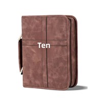Housse de Bible en cuir de buffle grainé, avec logo personnalisé en relief croix, pochette zippée, plusieurs tailles, étui de voyage fait main pour les utilisateurs chrétiens