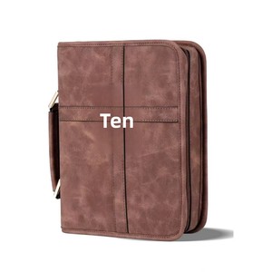 Funda para <span class=keywords><strong>Biblia</strong></span> de Cuero de Búfalo con Grabado de Cruz, Logotipo Personalizado, Bolsillo con Cremallera, Varios Tamaños, Hecha a Mano, Estuche de Viaje para Cristianos - Product Image 2