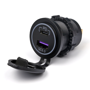 Abilkeen không thấm nước IP65 12V-24V sạc nhanh QC3.0 + Loại C với LED vòng ánh sáng USB phí xe hơi cho xe hơi và xe máy - Product Image 2