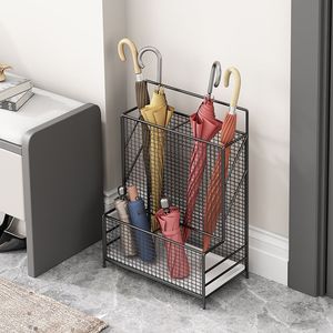 Porte-parapluies moderne en métal avec étagère de rangement, capacité de 10 parapluies, design autoportant pour entrée de maison et usage hôtelier - Product Image 5