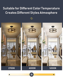 Plafonnier industriel de style rétro moderne pour chambre à coucher allée balcon et décoration d'hôtel avec base en métal - Product Image 3